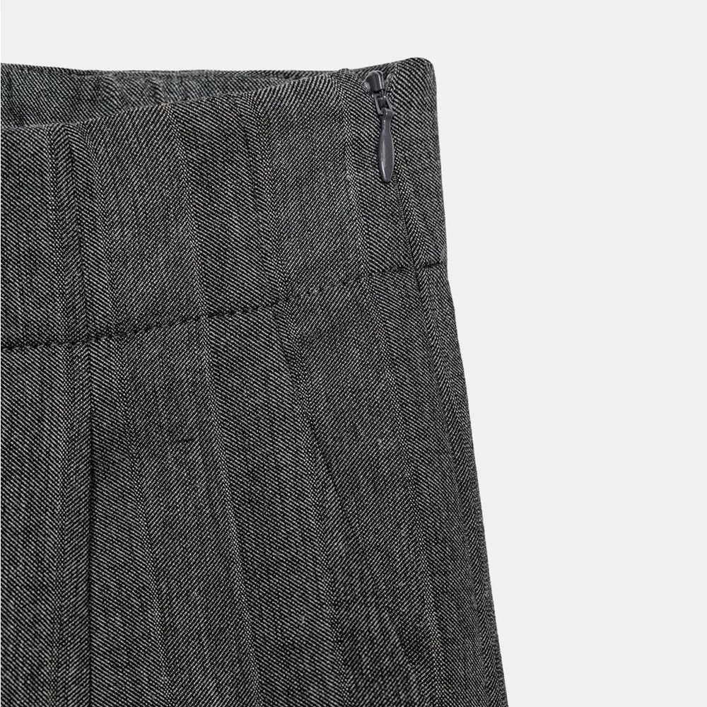 ZARA ZW COLLECTION WIDE-LEG WOOL PANTS - Picture 5 of 5